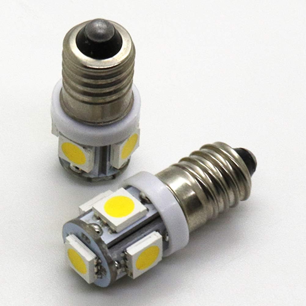 GutReise 10pcs E10 9V Warm White LED Bulbs Light Lamps 5SMD 0.5W (Warm White, 9V) - Image 5