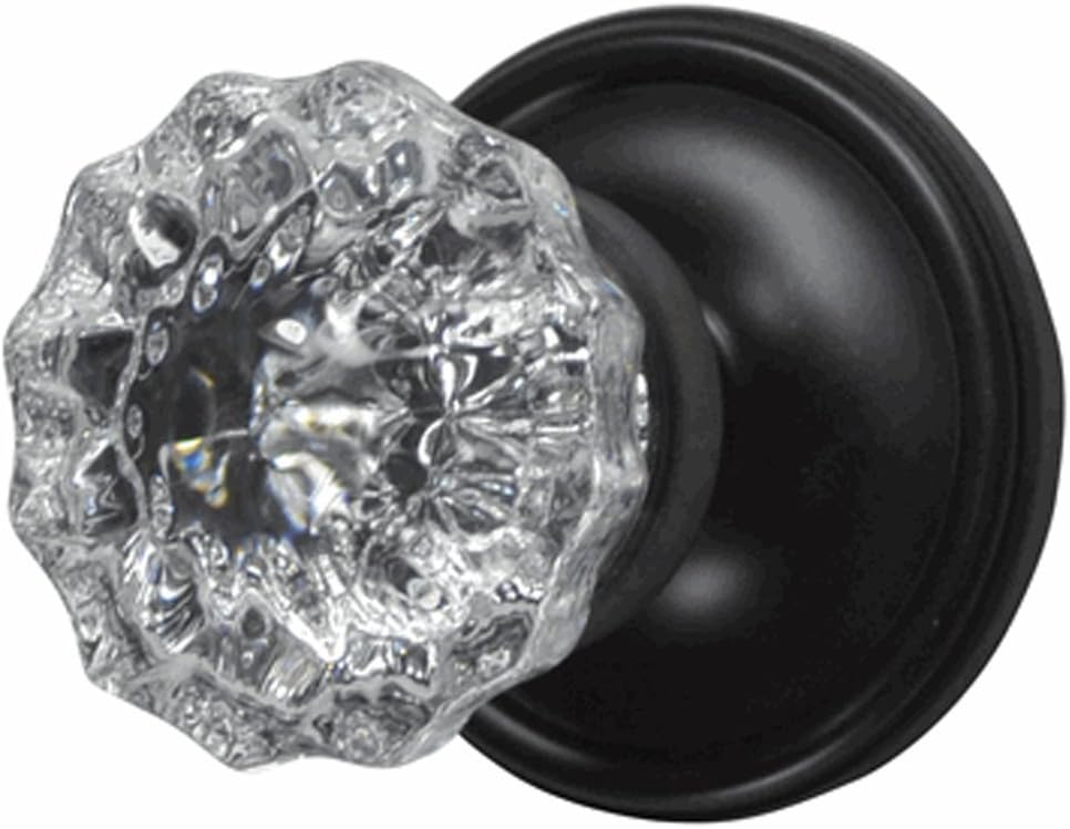 Regency Fluted Real Glass Door Knobs with Victorian Plate Rosettes in Oil Rubbed Bronze (Passage Hall/Closet)