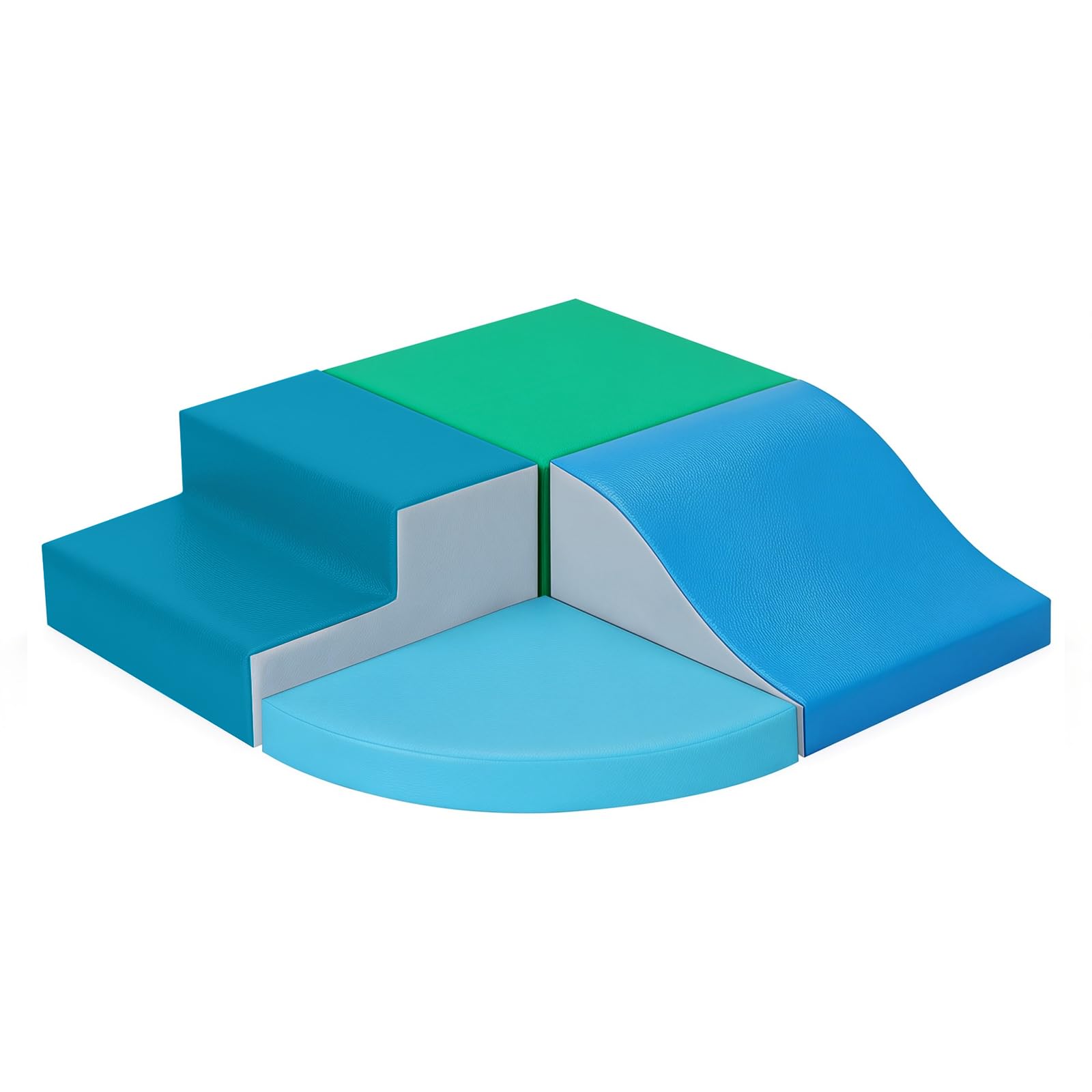 JungleDove 4-Pieces Climbing Toys for Toddlers: PU Leather Soft Play Set - Foam Climbing Blocks for Crawling and Sliding, Indoor Playground for Kids（Modern）