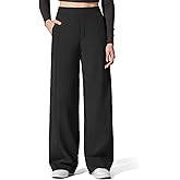 G4Free EverGoing Women's Fleece Lined Pants with Pockets High Waisted Wide Leg Casual Warm Trousers