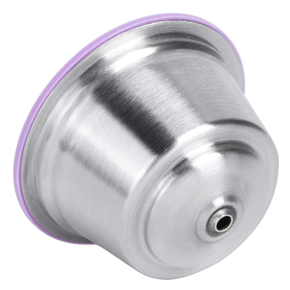 Coffee Capsule Cup, Stainless Steel Reusable Refillable Coffee Capsule Cup Fit for Coffee Maker (Purple)