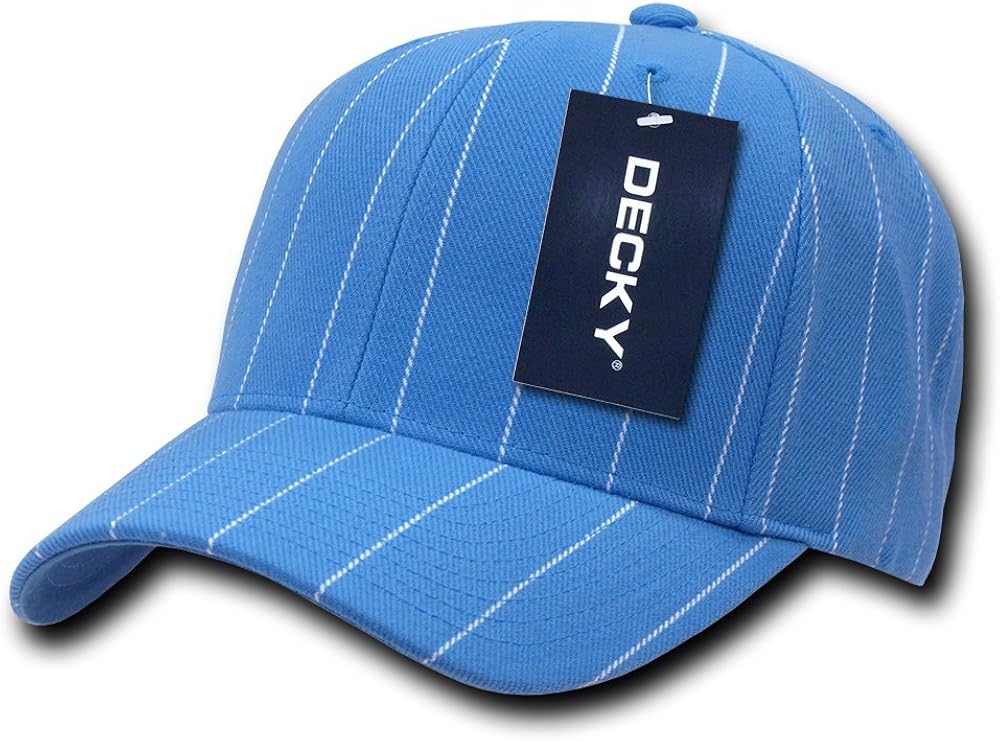 DECKY Pin Striped Adjustable Ball Cap, White: Clothing