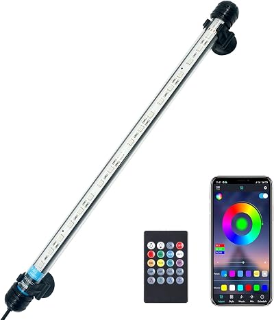 VARMHUS Submersible LED Aquarium Light with Remote APP Control 12V 29 Modes