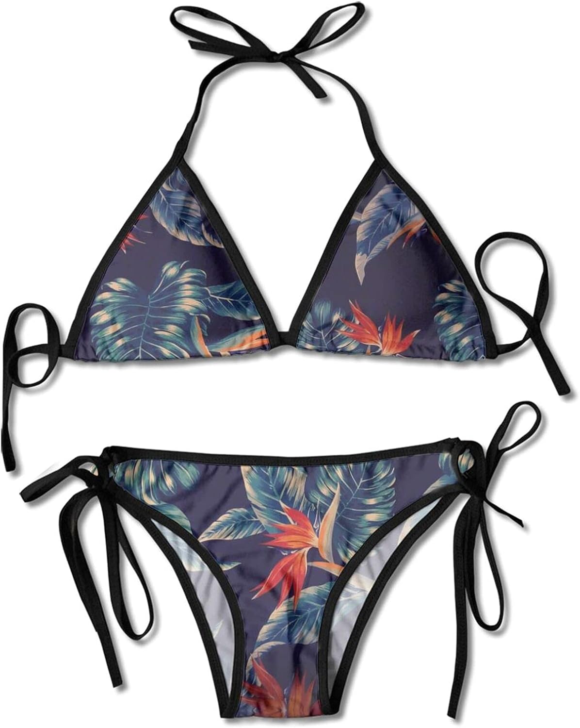 pengyong Hawaiian Tropical Flower Print Birds of Paradise Sexy Women's