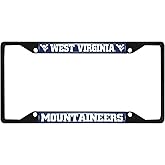 FANMATS 31291 West Virginia Mountaineers Metal License Plate Frame Black Finish