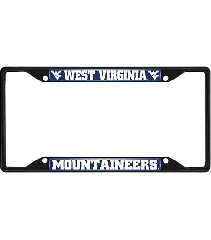 West Virginia Mountaineers NCAA Metal License Plate – Glossy Blue & Yellow