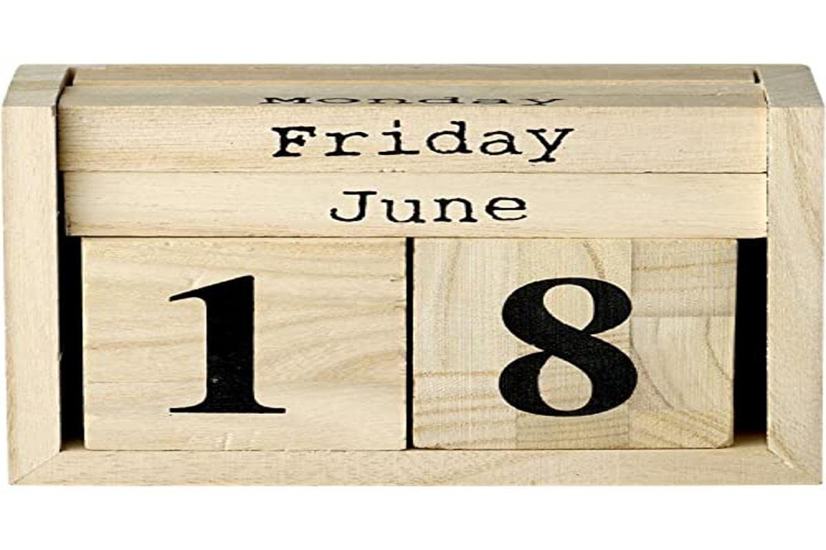 Bloomingville Perpetual Calendar Wooden Natural
