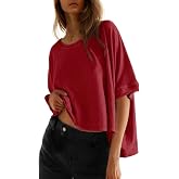Dokotoo Oversized Tops Summer Shirts 2026 Fall T Shirts for Women Basic Tee | Short Sleeve,Crewneck,Casual Trendy,Plus Size,Workout Gym Clothes,Crop Tops,Fashion Clothing