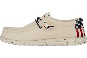 HEYDUDE Wally Patriotic, Mens Shoes, Slip-on Loafers, Comfortable & Light-Weight