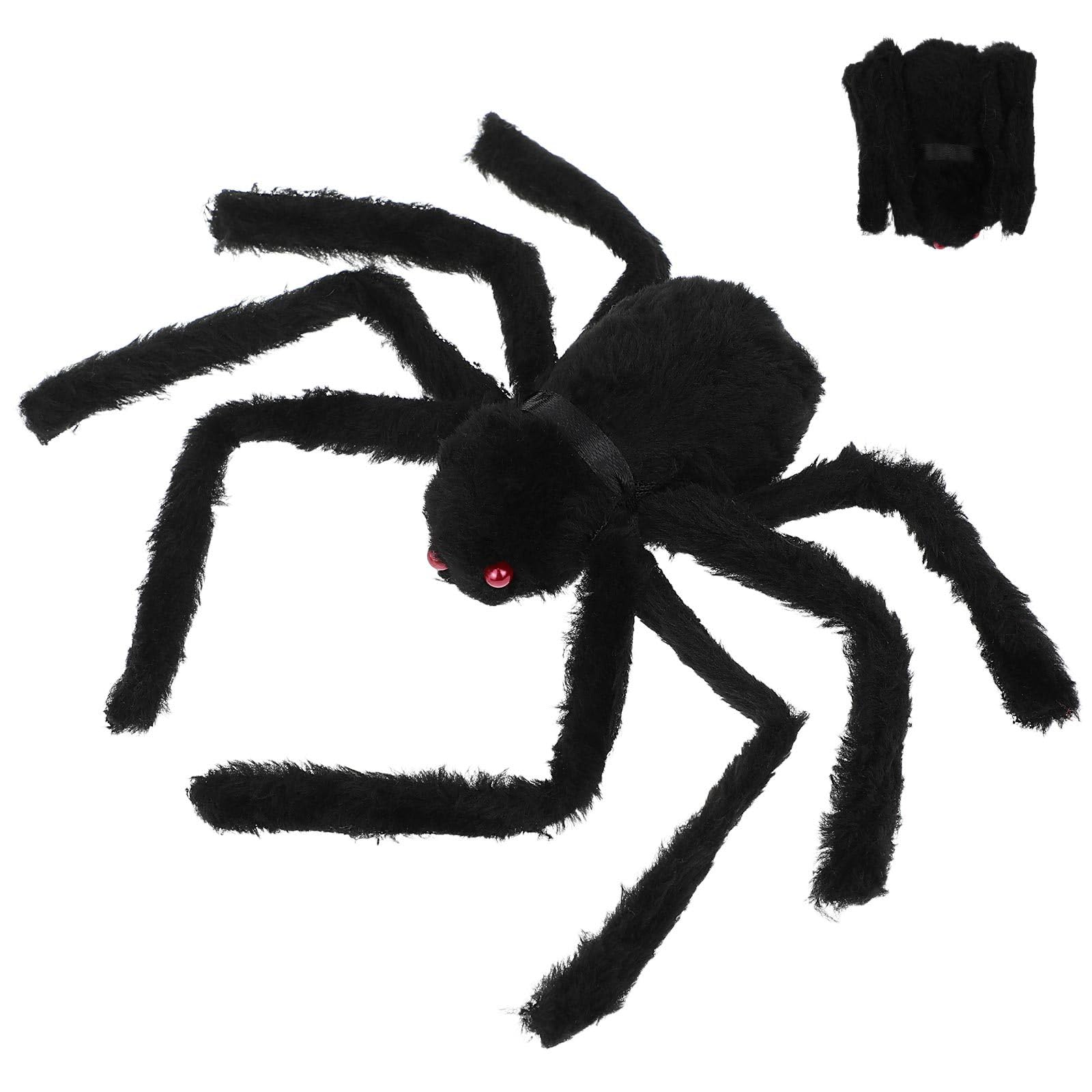 WINOMO Black Halloween Spider - Creepy Halloween Decoration for Parties Carnivals and Haunted House 20Cm Plush Spider for Fun and Scary Atmosphere