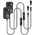 GXILEE 12V 1A Power Supply with Switch for Indoor DC 12 Volt LED Strip Lights, Under Cabinet Light, CCTV Security Camera,1000mA 12W Max, Pack of 2