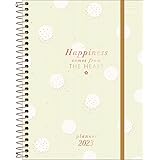 Planner Espiral 17,7 x 24 cm Soho 90 G 2023 - Poá Grande Fundo Verde - Tilibra