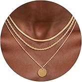 CHESKY Layered Gold Necklaces for Women Trendy, Dainty 14K Gold Plated CZ Pendant Necklace Stackble Necklace Gold Jewelry Set for Women Gifts
