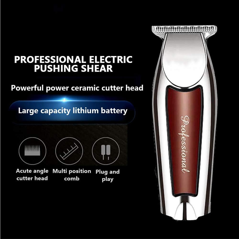 Novania Cordless Rechargeable Hair Clipper & Trimmer, T-Wide Blade Barber Home Electric Hair Grooming Kit for Men Haircut, Beard Trimmer, Adjustable Speed Hair Cutting Shaver with Guide Combs & Brush