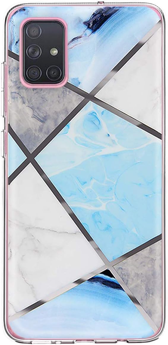 Compatible with Samsung Galaxy A71 Case,Soft Silicone TPU Clear Gold Sparkle Glitter Marble Pattern Design Phone Cover with Rubber Bumper Shockproof Slim Fit for Samsung Galaxy A71