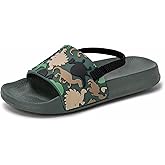 FUNCOO PLUS Toddler Slide Sandals Boys Girls Water Shoes Kids Slip On Sandal with Back Strap for Outdoor Summer Beach