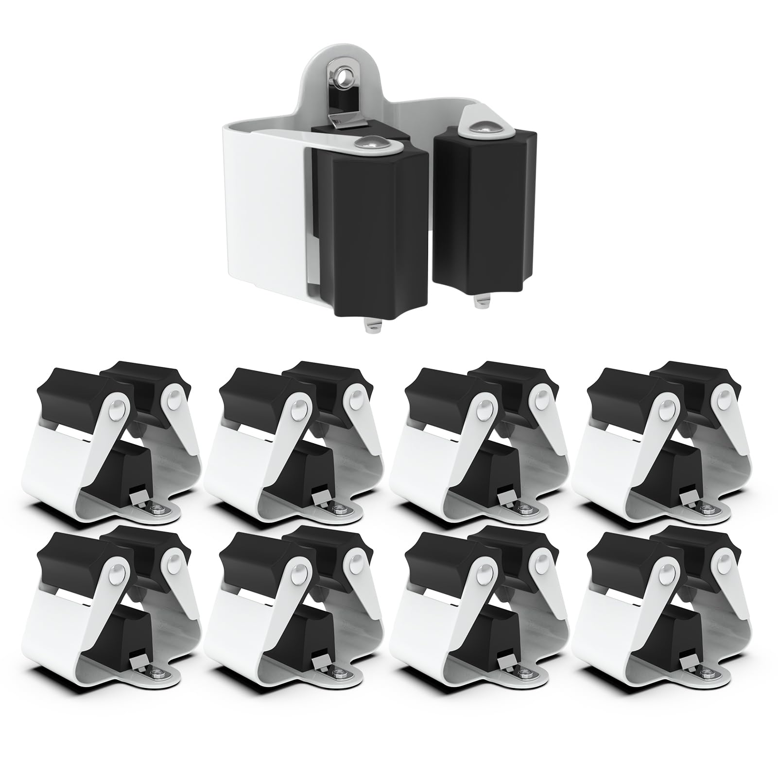 3-H 8 Pack Mop Holder,Broom Holder Wall Mounted-Metal thickness 0.7mm not 0.5mm,Broom Holder for Garage Garden Shed Storage System Laundry Room Home Kitchen Organization up to 35mm,4KG(black)