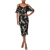 Rachel Rachel Roy Women's Marcella Elegant Off-Shoulder Bodycon Midi Cocktail Party Dress