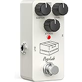 Pogolab Compressor Pedal, Guitar Pedal Compressor, Mini Compressor Pedal for Electric Guitar Bass, True Bypass DC 9V