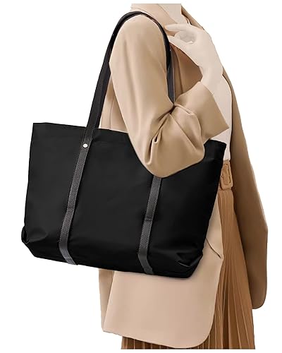 Laptop Tote Bag for Women Black Shoulder Work Computer Bag