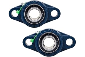 Jeremywell UCFL204-12 Pillow Block Bearing (2 Pack), 3/4 inch Bore, 2-Bolt Flange Mounted, Solid Base, Self-Alignment