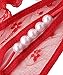 FasiCat Womens Thongs Lace Pearl G-Strings Sexy Panties Underwear for Women Red
