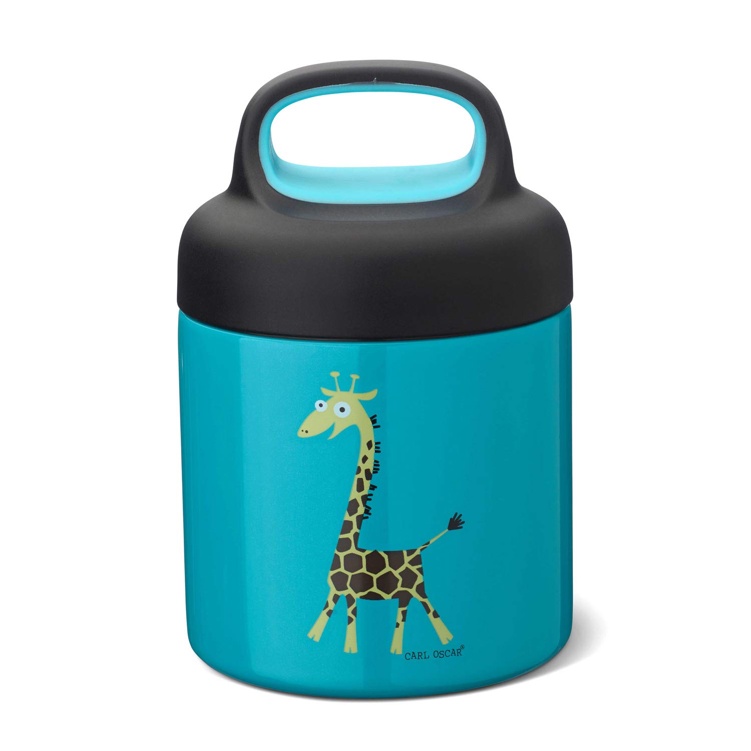 Carl Oscar Small Insulated Bottle for Soup, Fruit Salad, Noodles etc. for Children Stainless Steel Double-Walled Turquoise Diameter 8.6 x 13.5 cm, 0.3 L