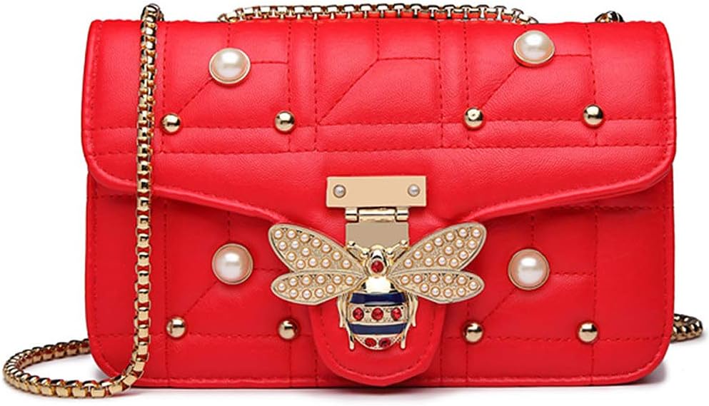 Bee Shoulder Bag for Women, Elegant Handbag Crossbody Bag with Pearl