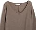 Merryfun Women's Hollow Knit V-Neck Blouse Pullover Loose Tops Sweater XL Khaki