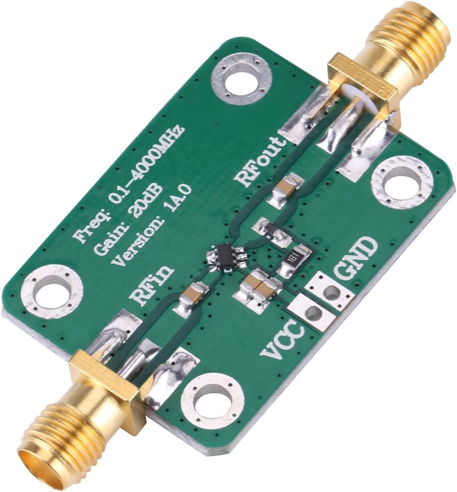 Amplificatore RF 4.5W 24V, 45-1100MHz, Guadagno 36dB, Connettori SMA Femmina, Per Radiofrequenza