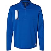 adidas - Mens A482 3-Stripes Double Knit Quarter-Zip Pullover