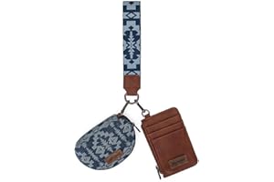 MONTANA WEST Wrangler Aztec Keychain Wristlet Wallets for Women Western Dual Pouch Wristlet Credit Card Holder Wallet with Zipper Pocket WG2212-W0051JN