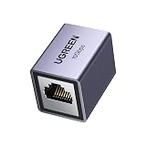 UGREEN Ethernet Extender 10Gbps, Ethernet Coupler for Cat8 Cat7 Cat6 Cat5 Cable, 328ft Long Distance Extend, Aluminum Alloy Shell, Space Grey