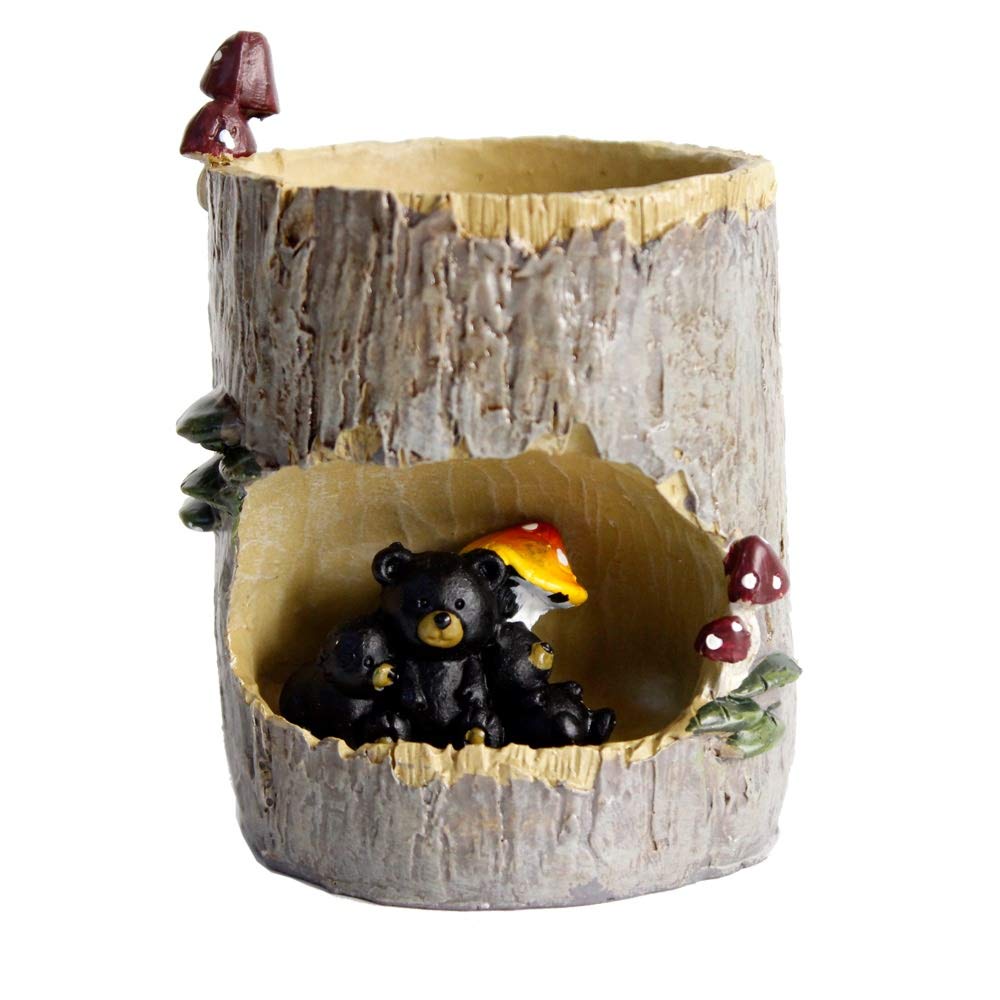 FunnyGoo Succulent Planter Pots Flower Plant Pots Bonsai Pots with Cute Animals for Office Balcony and Garden (Black Bear)