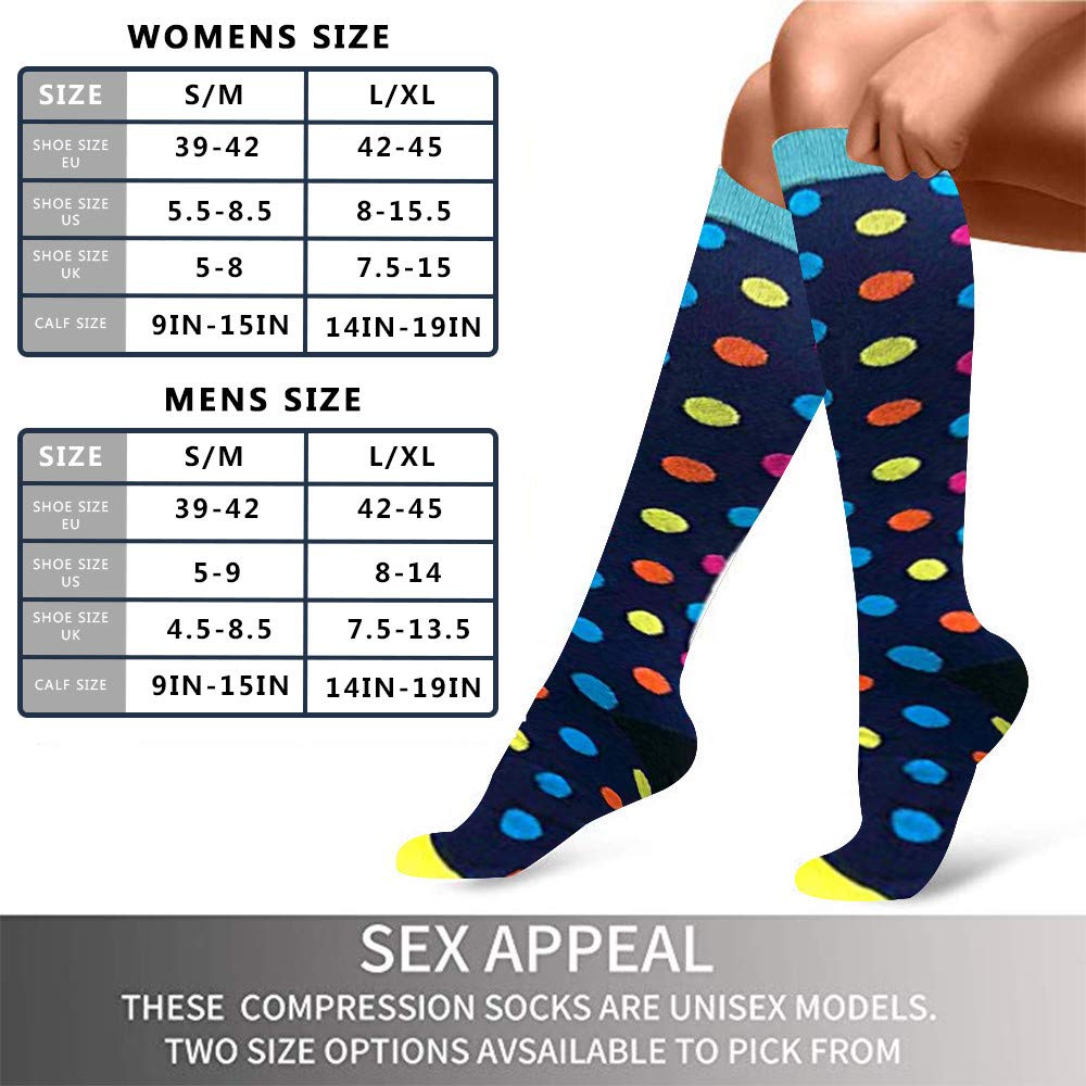 Puimentiua 3 Pairs Compression Socks for Women Athletic Fit for Running, Nurses, Shin Splints, Flight Travel & Maternity Pregnancy - Boost Stamina, Circulation & Recovery UK 8.5-11