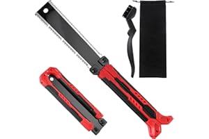 LEONTOOL 8-Inch Folding Japanese Pull Saw, Double-Edged Hand Saw with SK5 Blade(13/14 TPI), Pocket Camping Saws with Portable