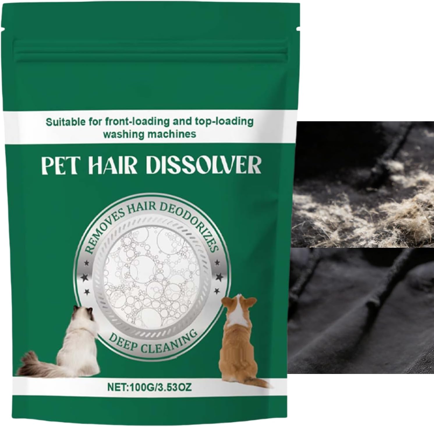 Hair Dissolver Pods, Pet Hair Remover, 60-Pack Laundry Pods with Safe Dissolving Formula, Fabric Care Detergent, Lint and Remover, for Household Daily Home, Fabric Care,
