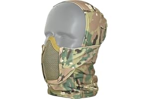 tactifans Airsoft Balaclava Mesh Mask Ninja Style with Full Face Mouth Protection Airsoft Paintball Mask Waterproof Metal Mesh Mask
