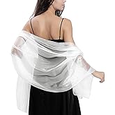 Ladiery Silky Shawls and Wraps for Evening Dresses: Women Sheer Soft Bridesmaid Wedding Formal Party Organza Shawl