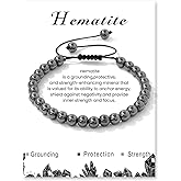 Crystal Bracelet for Women 6mm Natural Stone Bracelets Adjustable Handmade Beaded Bracelets Braided Gemstone Bracelet Healing Crystal Bracelet Crystal Jewelry for Women