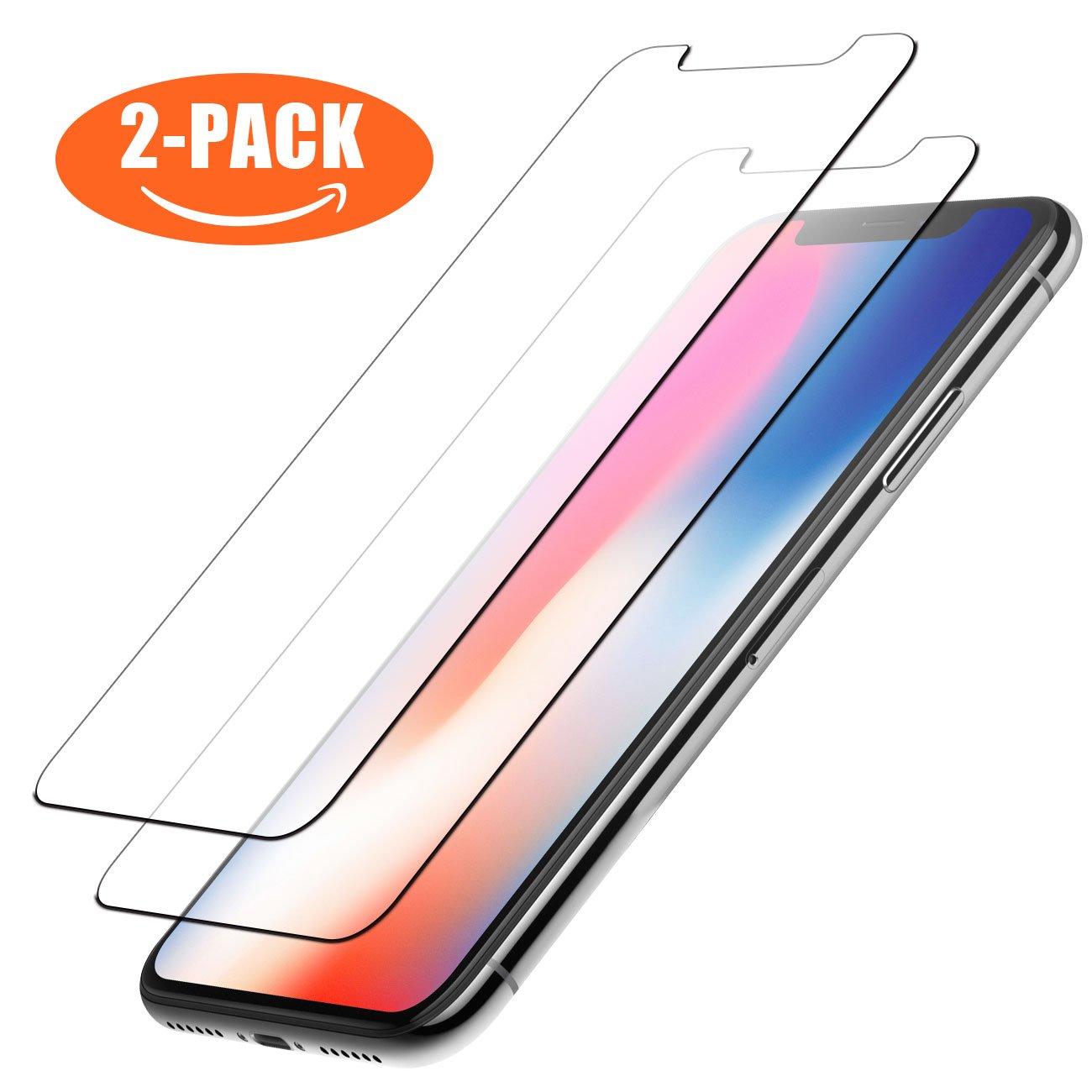 iPhone X Glass Screen Protector, eSamcore Tempered Glass Screen protector for Apple iPhone X 2017 [Case Friendly] [2-Pack]