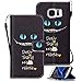 Etubby Galaxy S7 Case, S7 Case, Galaxy S7 Wallet Case, [Wallet Stand] PU Leather Wallet Flip Protective Skin Case with Card Slots and Wrist Strap for Samsung Galaxy S7 (2016) - Cheshire Cat