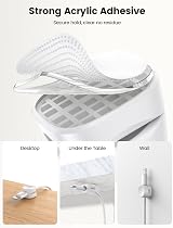 Lamicall 6 Pack Spring Cable Holder Clips White 8mm No-Residue Adhesive view 4