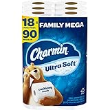 Charmin Ultra Soft Toilet Paper Family Mega Roll, 18 Count (Packaging May Vary)