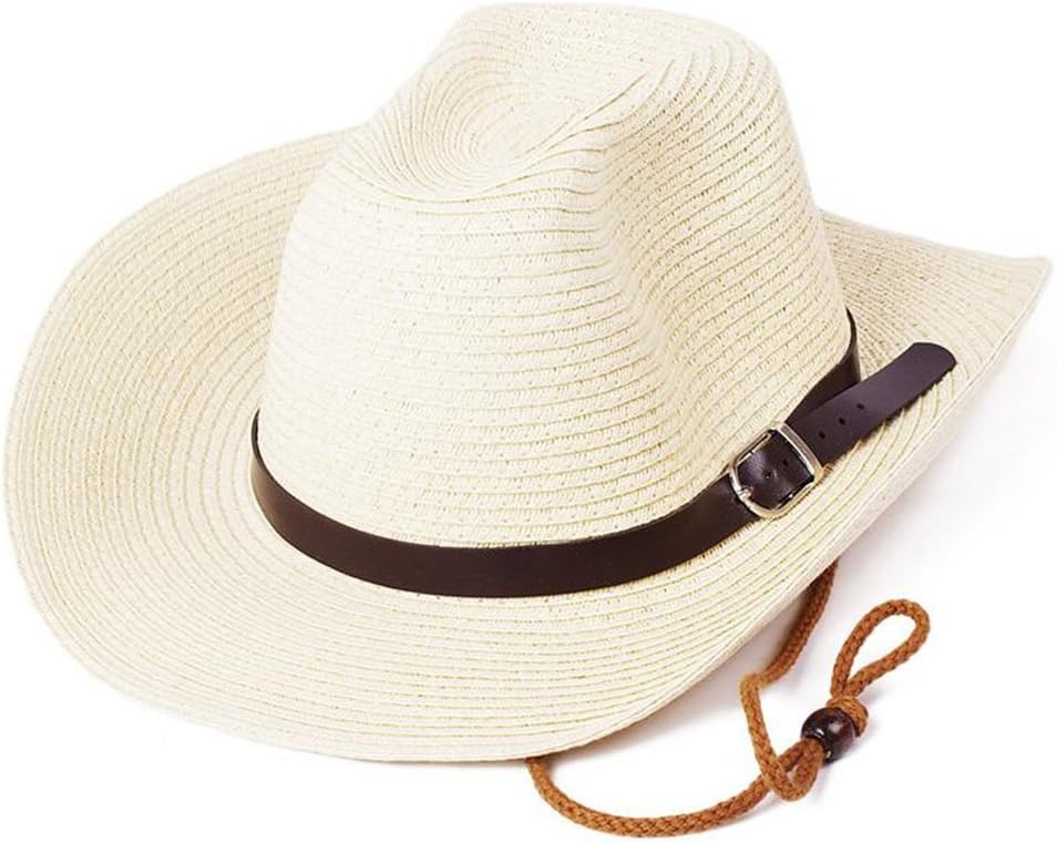 YXINY Sun Hats Collapsible Windproof Fishing Cap Beach Hat Sunshade Straw Hat Summer Cowboy Hat Big Hat (color : Beige, Size : Cap Wai 53CM)