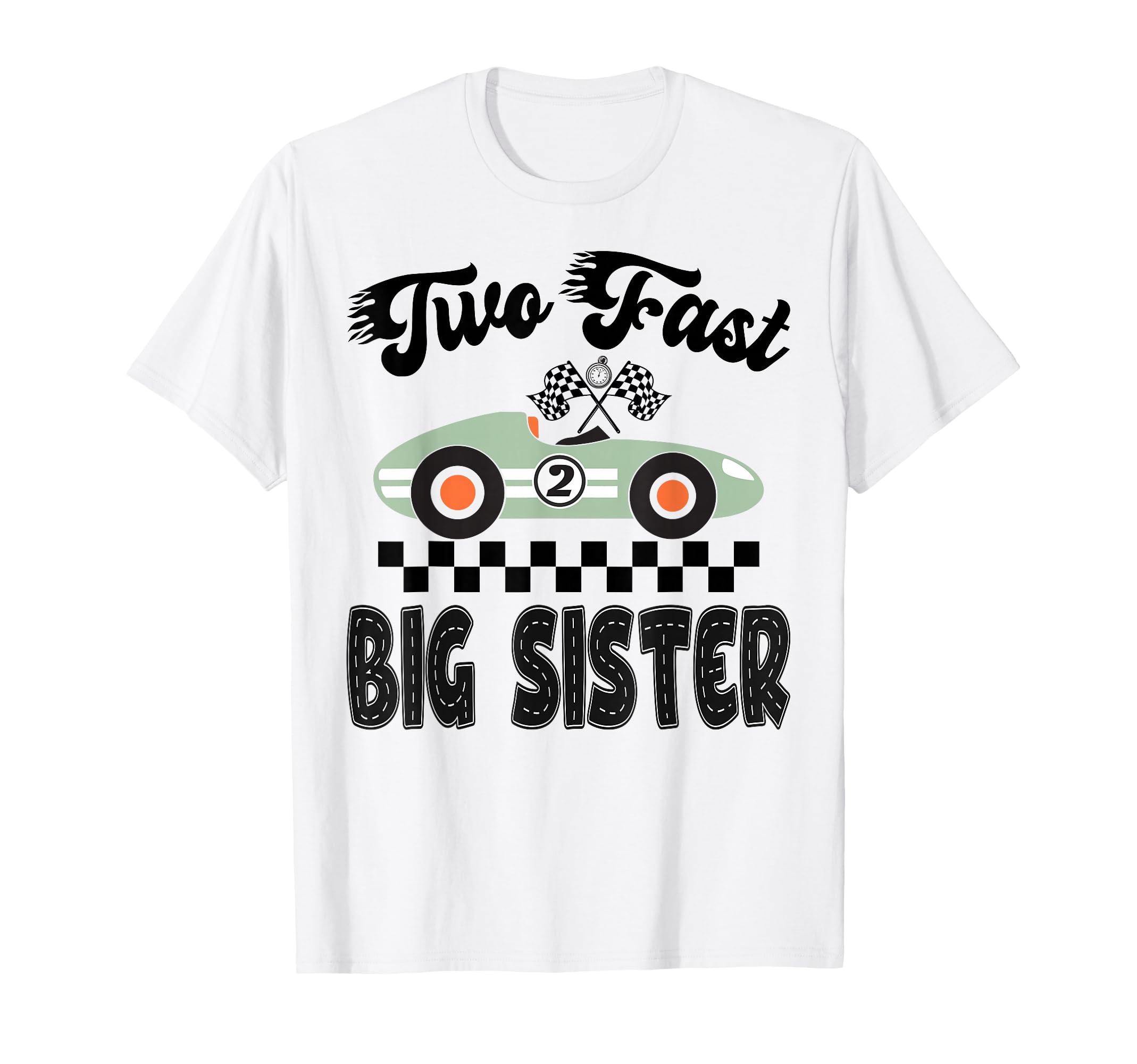 Photo 1 of (IN COLORBLUE XS*) Two Fast Big Sister of The Birthday Boy Racing Car Party T-Shirt