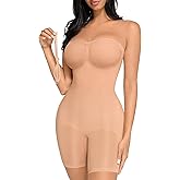 FeelinGirl Strapless Shapewear Tummy Control Shapewear Bodysuit Sculpt Body Shaper for Women