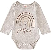 CM C&M WODRO Newborn Baby Boy Girl Bodysuit Answered Prayer Rainbow Onesie Romper Jumpsuit Long Sleeve Infant Outfit Clothes