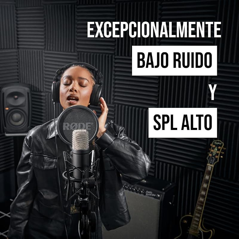 Microfone condensador de grande diafragma da série NT1 Signature com suporte anti-vibração, filtro pop e cabo XLR para produção musical, gravação de voz, streaming e podcasting