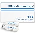 Ultra-PureWhip Whipped Cream Chargers, Cartridges for Desserts & Cocktails Creation, Fits with Any Standard Dispensers, Leak-Proof Steel, 144 pack